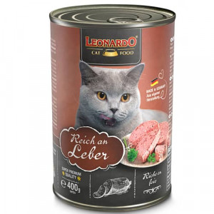 LEONARDO LIVER konservi kaķiem Aknas buljonā 400g